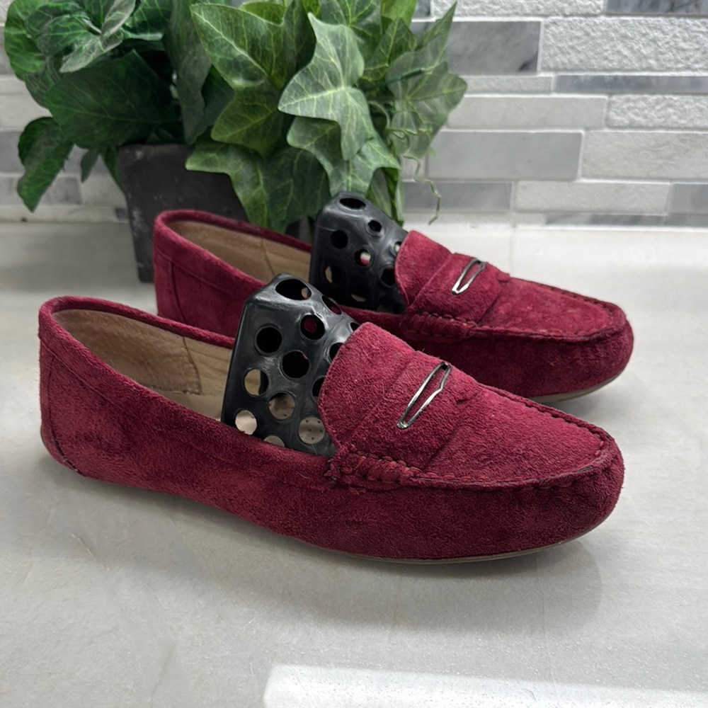 G.H. Bass Women’s Loafers Burgundy Suede Leather 7M